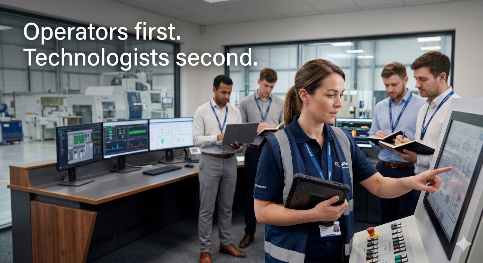 The Transformation Partner team in an operations control room — operators first, technologists second.